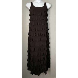 Elegant Black Ruffle Maxi Dress